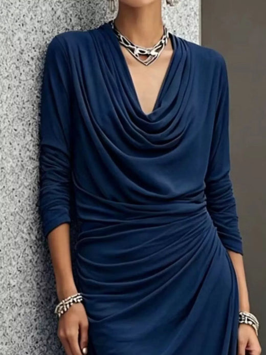 Cowl Neck Long Sleeve Maxi Dress - alternate view 6