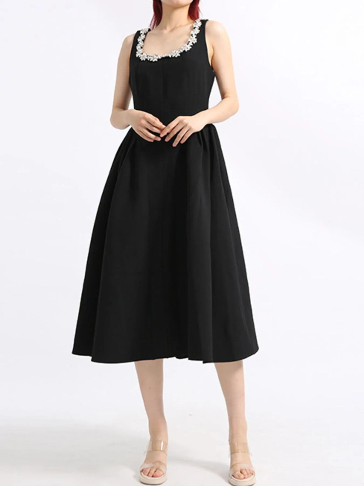 Flower Scoop Neck Sleeveless Dress - alternate view 3
