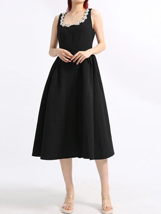 Flower Scoop Neck Sleeveless Dress - alternate view 3