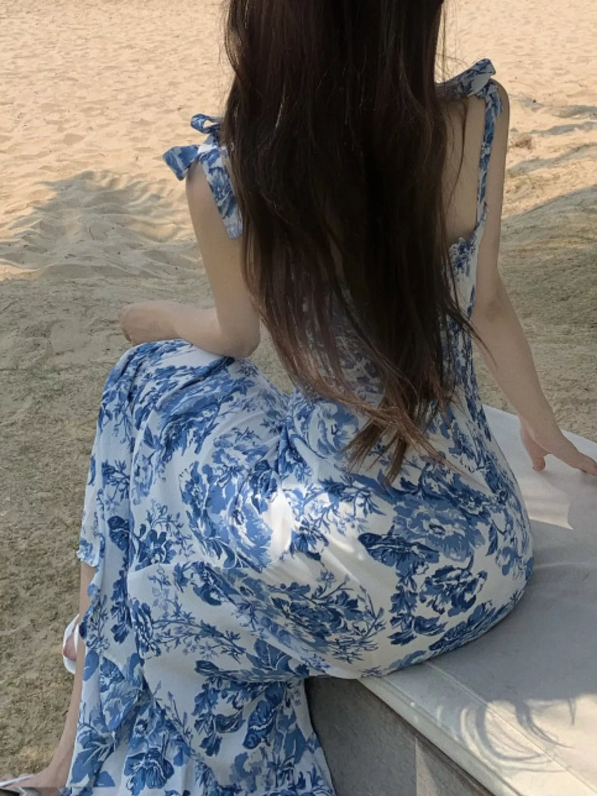 Floral Print Tie-Strap Midi Dress - alternate view 3