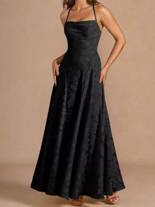 Lace Up Back Spaghetti Strap Maxi Dress - alternate view 3