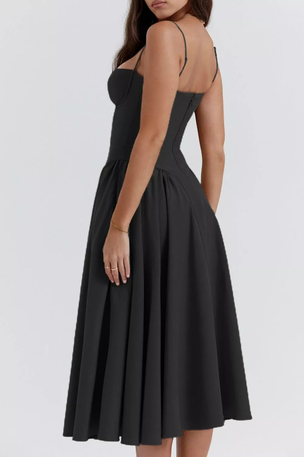 Sweetheart Neck Ruched Midi Dress - alternate view 10