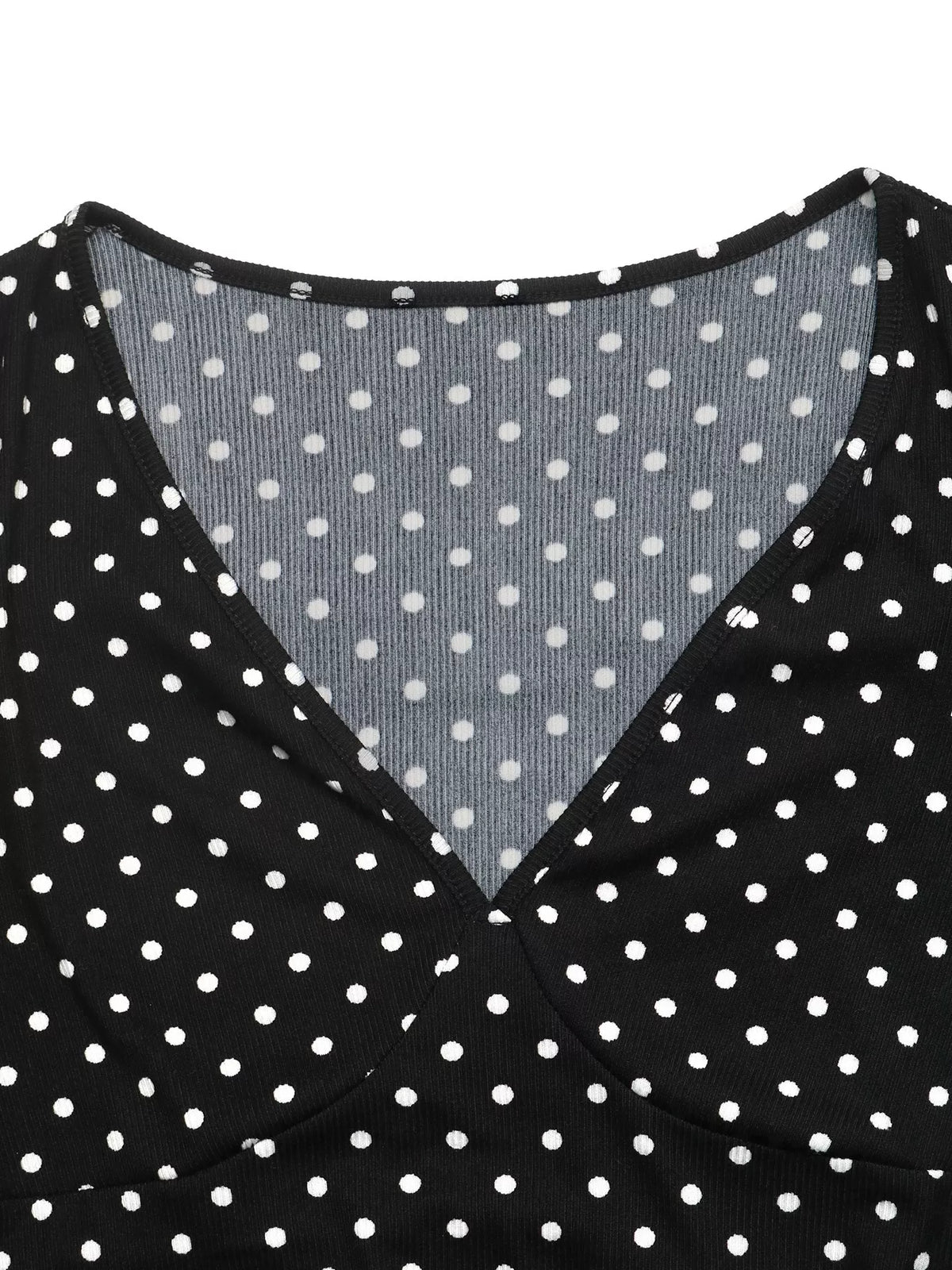 Polka Dot Long Sleeve Ruffle Hem Mini Dress - alternate view 6