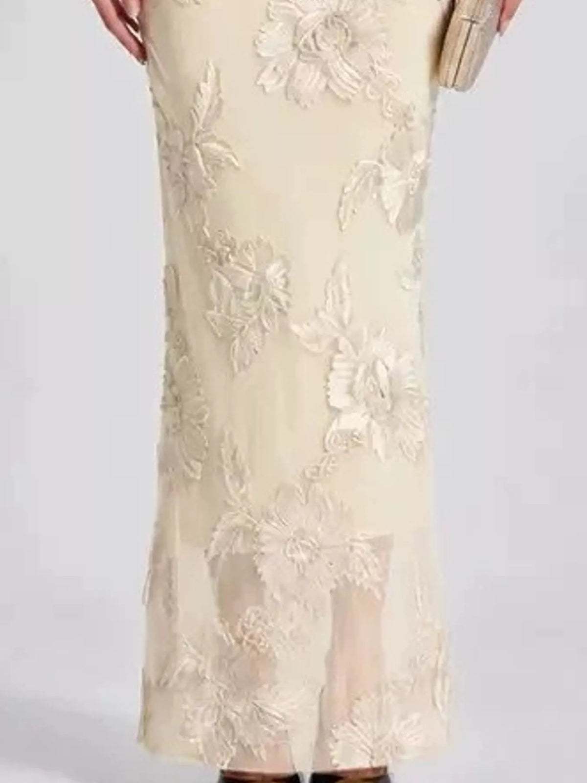 One-Shoulder Floral Embroidered Maxi Dress - alternate view 5