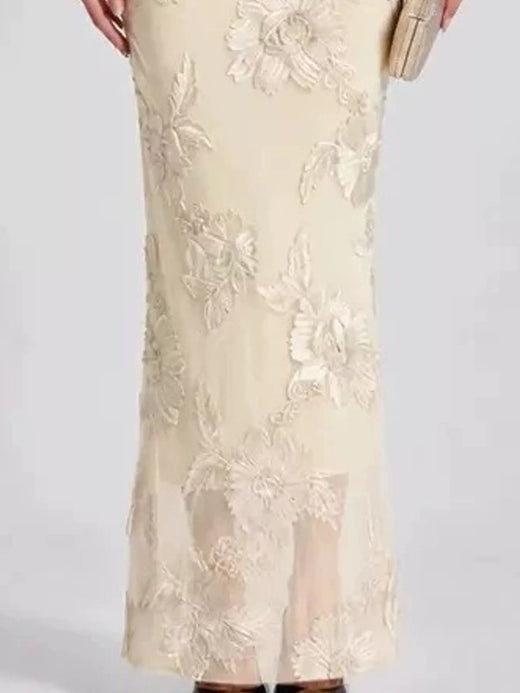 One-Shoulder Floral Embroidered Maxi Dress - alternate view 5