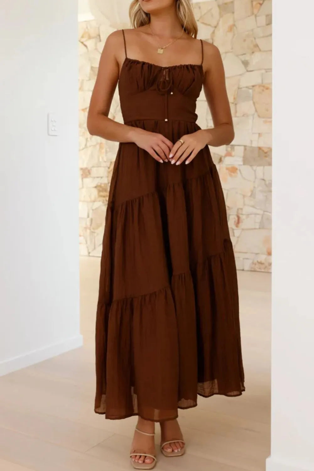 Ruched Smocked Back Cami Dress - alternate view 21