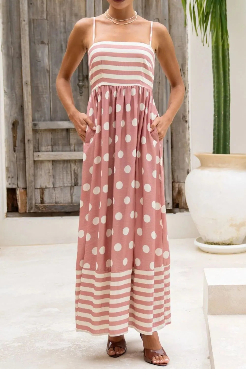 Polka Dot Square Neck Cami Dress - alternate view 12