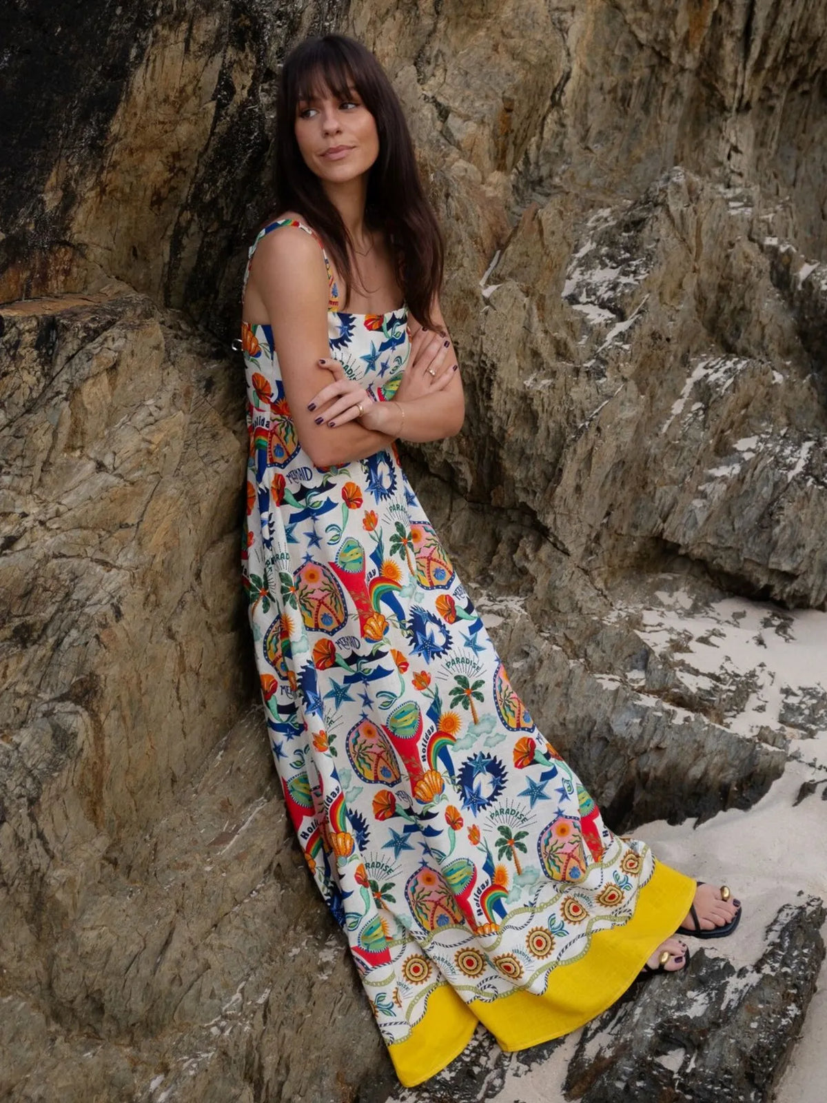Printed Square Neck Maxi Dress - alternate view 7