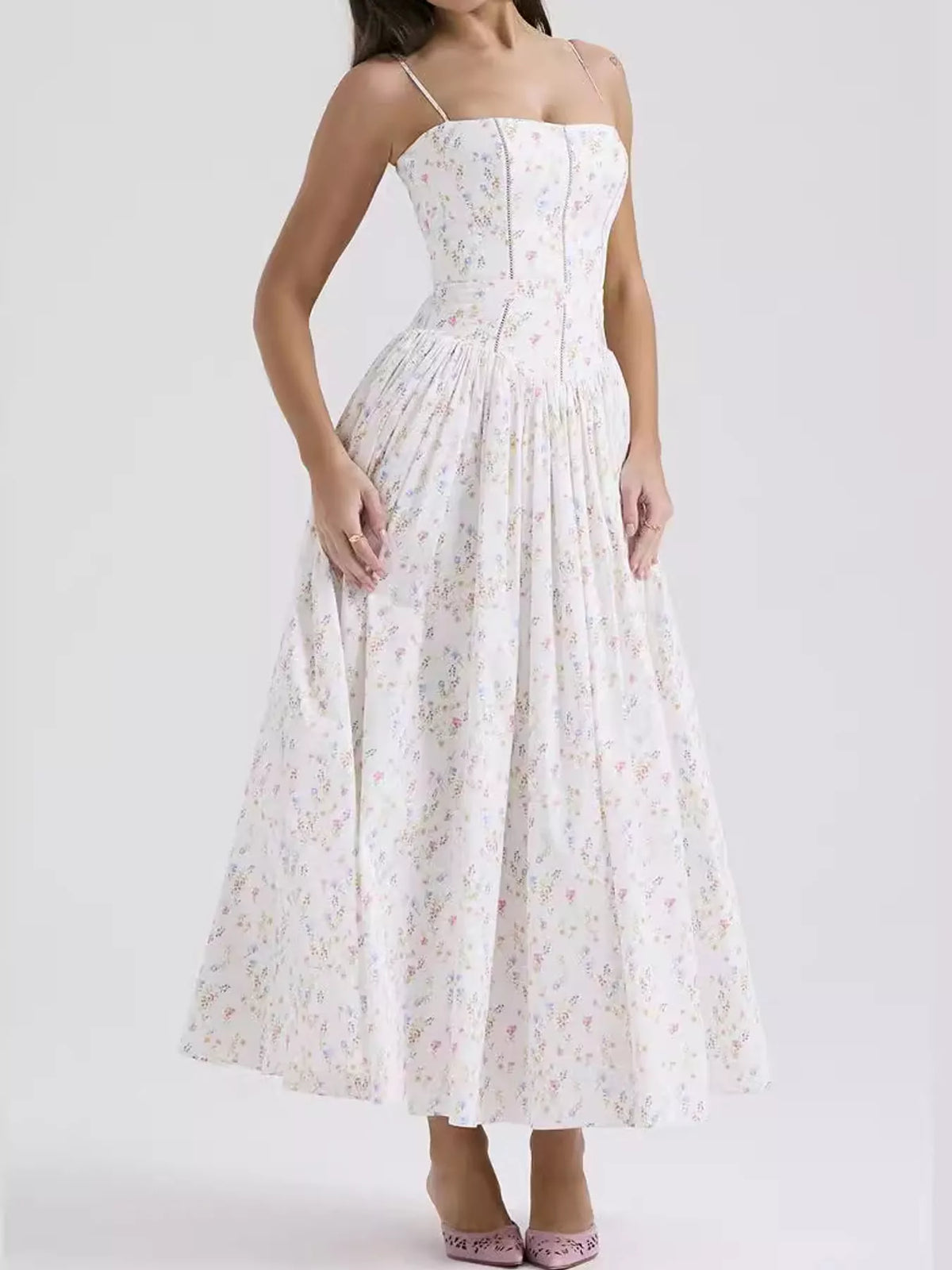 Floral Spaghetti Straps Midi Dress - alternate view 15