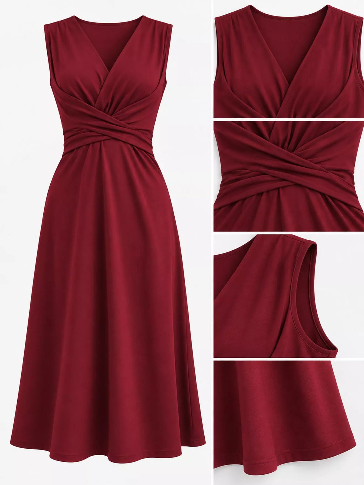 Full Size Ruched Front Midi Dress Plus Size - alternate view 51