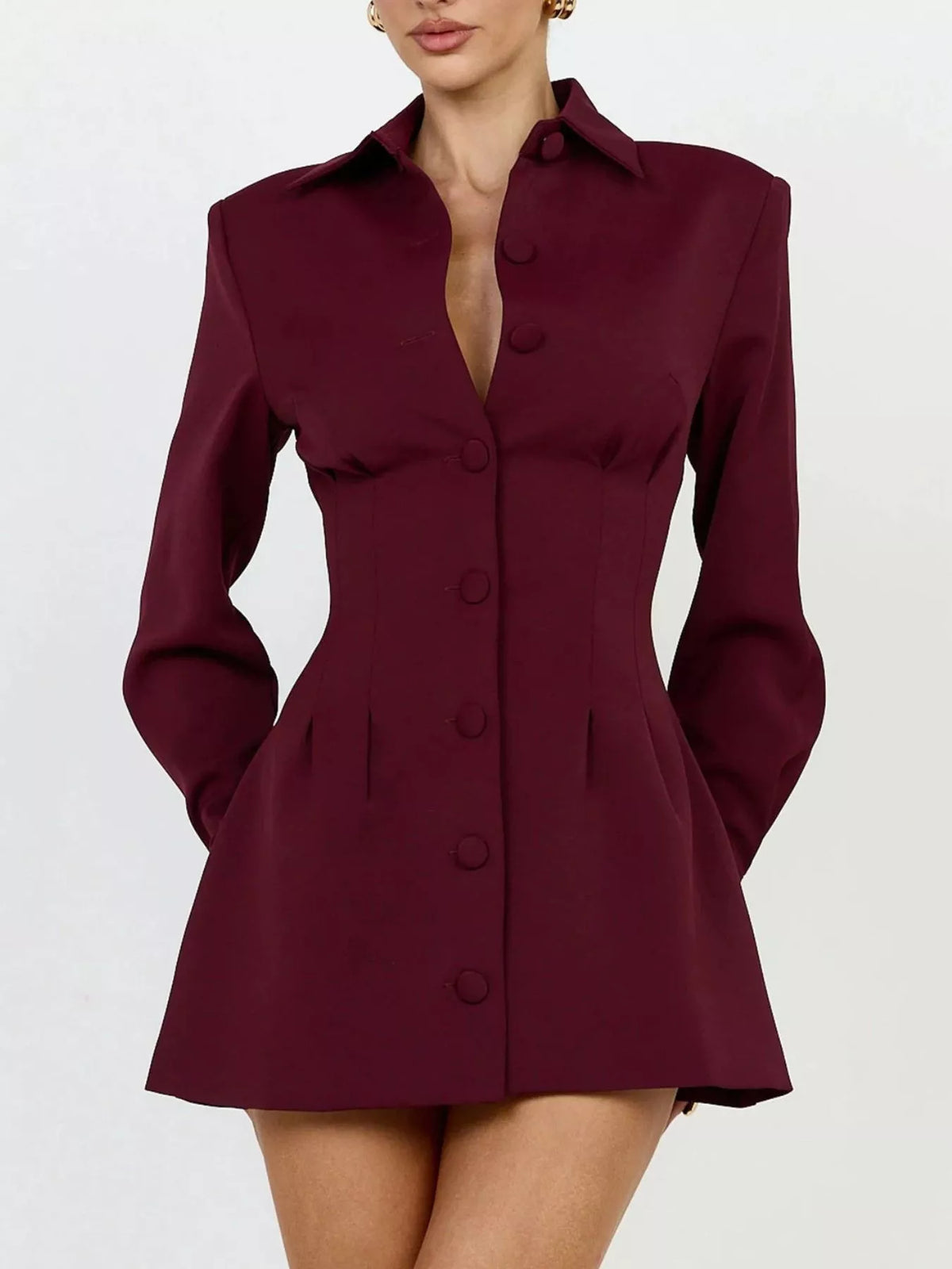 Corset-Style Button-Down Blazer Dress - alternate view 10