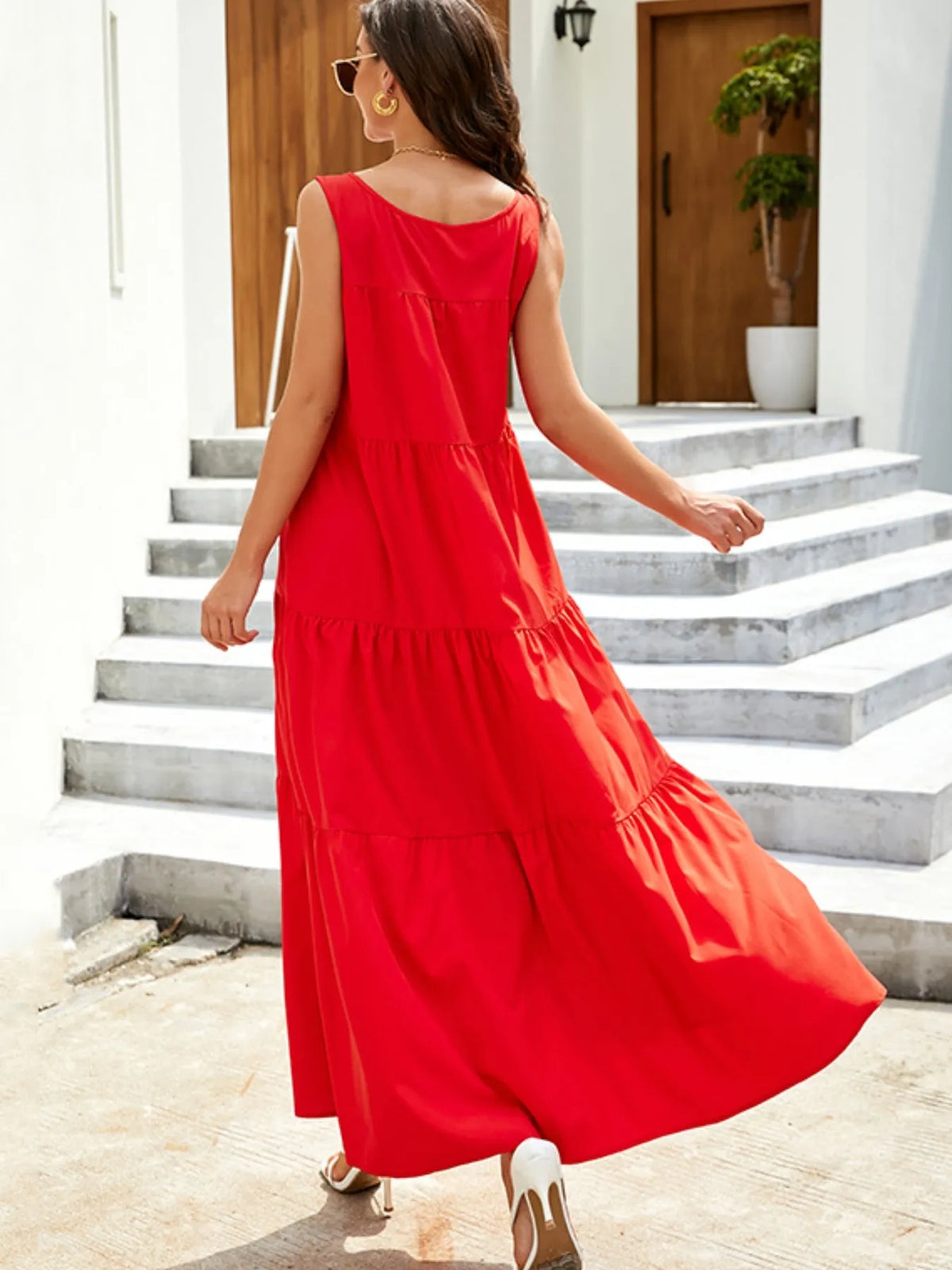 Sleeveless Tiered Maxi Tank Dress - alternate view 4