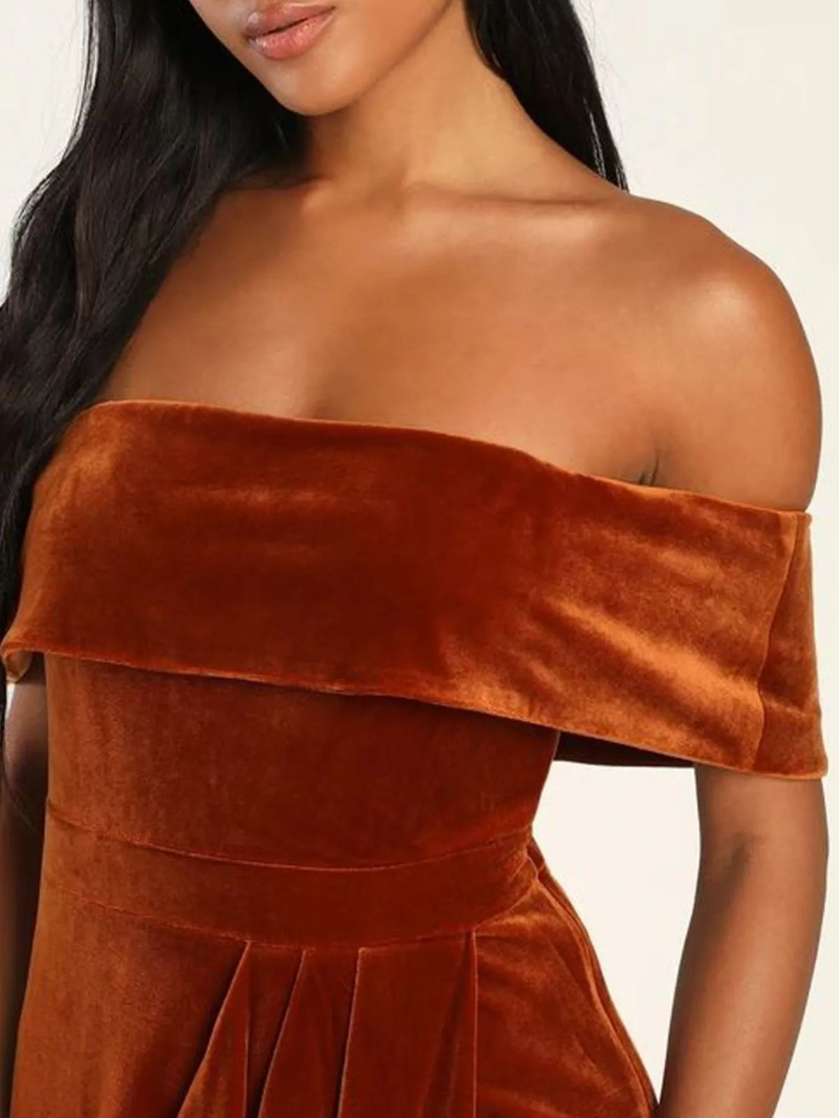Off-Shoulder Wrap Sleeveless Midi Dress with Side Slit - alternate view 17
