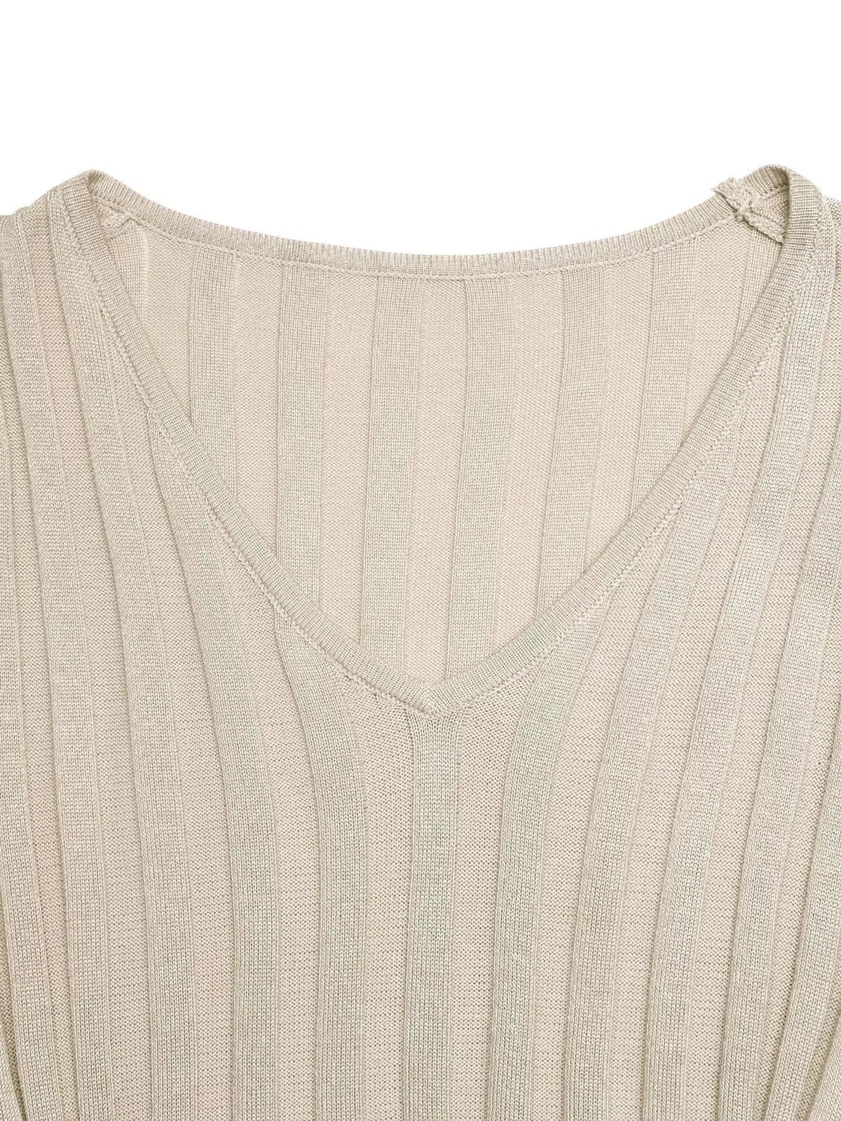 Ribbed Knit V-Neck Long Sleeve Maxi Dress - alternate view 6