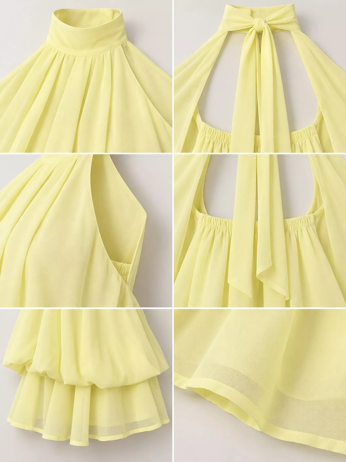 Halter Neck Ruched Mini Dress - alternate view 7
