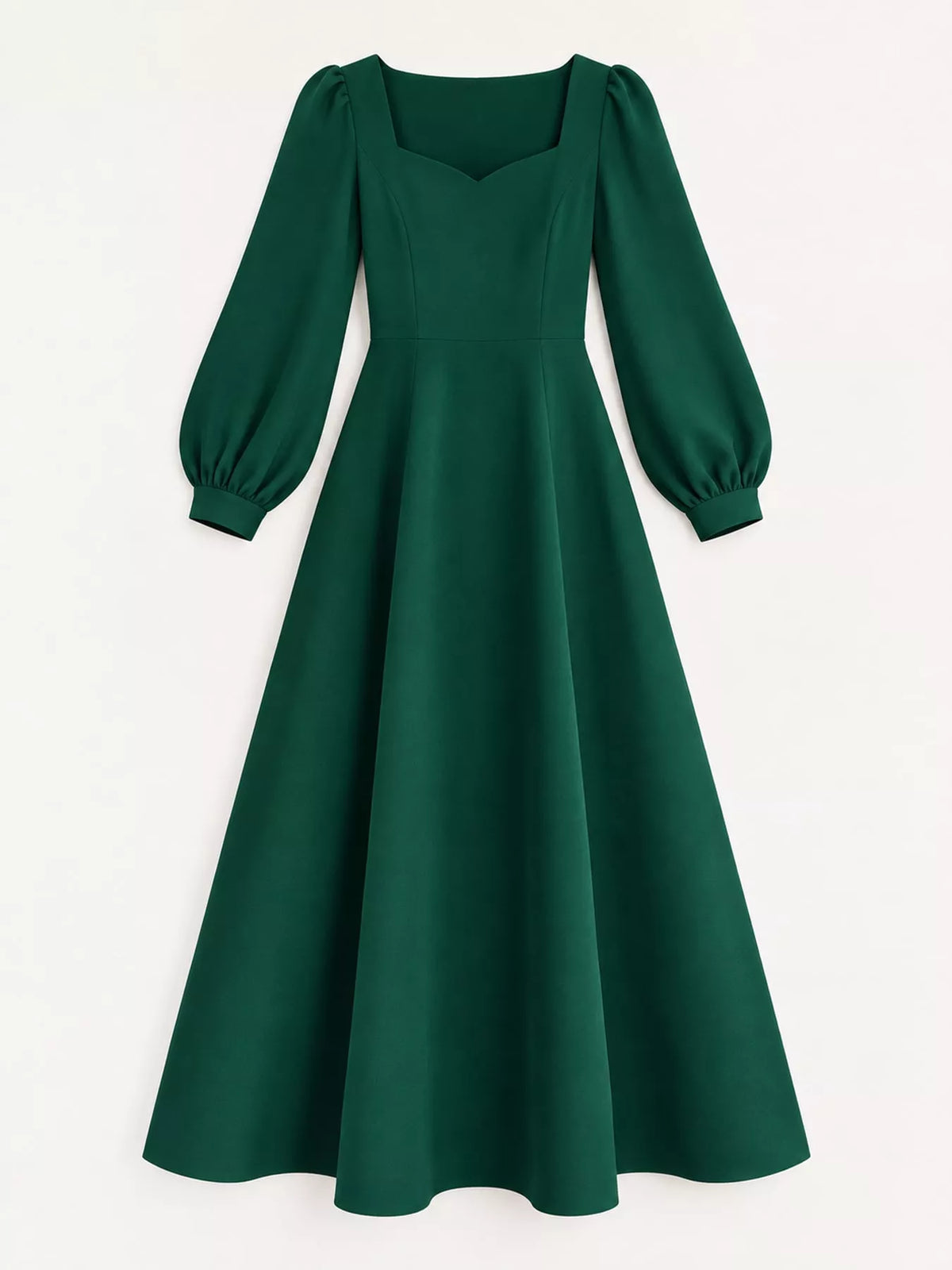 Full Size Long Sleeve A-Line Midi Dress Plus Size - alternate view 15