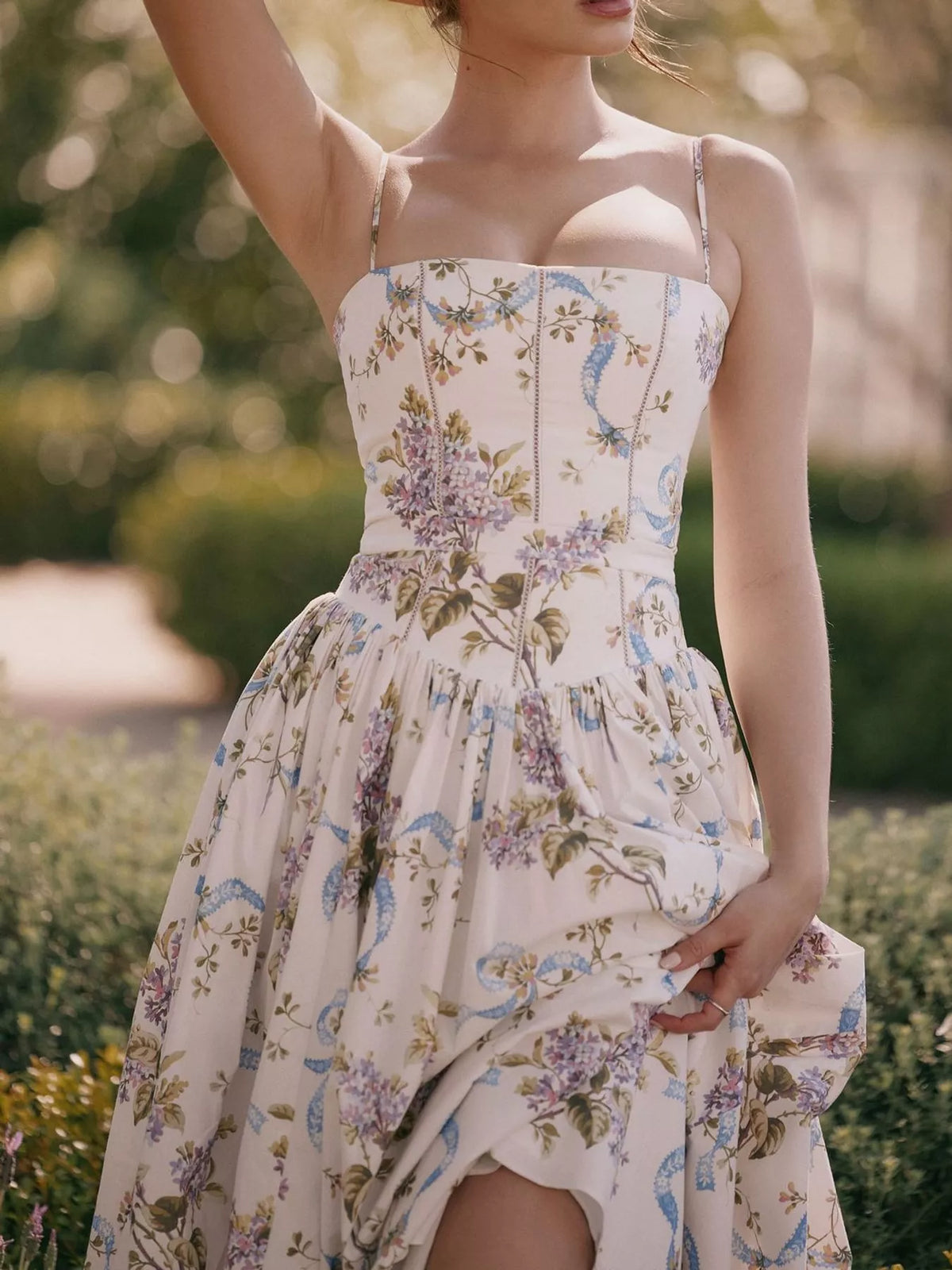 Floral Spaghetti Straps Midi Dress - alternate view 29