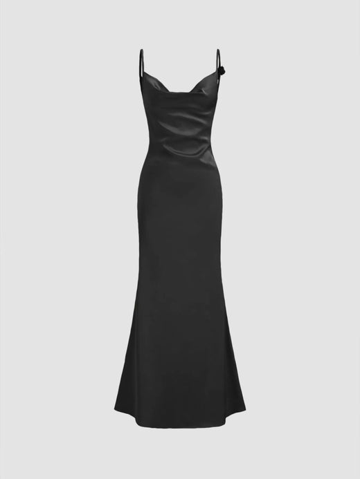Cowl Neck Satin Maxi Dress - alternate view 2