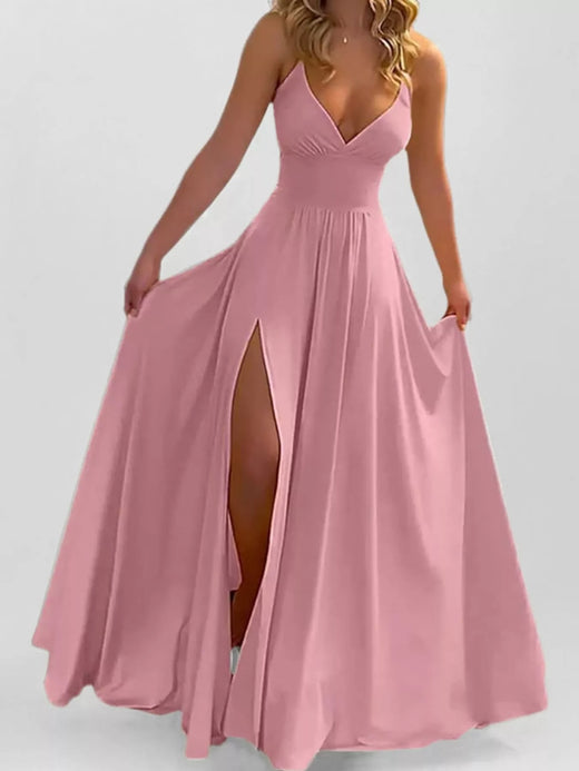 Full Size Sleeveless High-Slit Flowy Maxi Dress Plus Size - alternate view 4