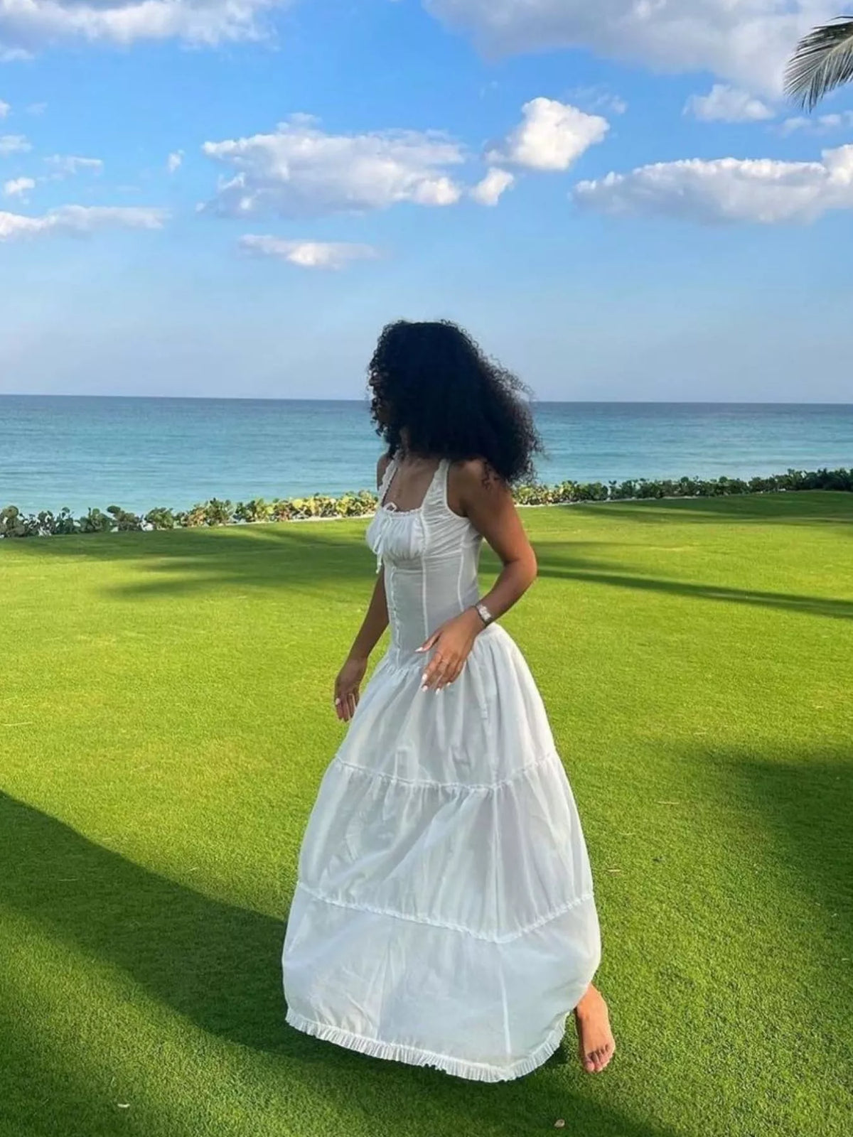 Ruffled Square Neck Tiered Maxi Dress - alternate view 6