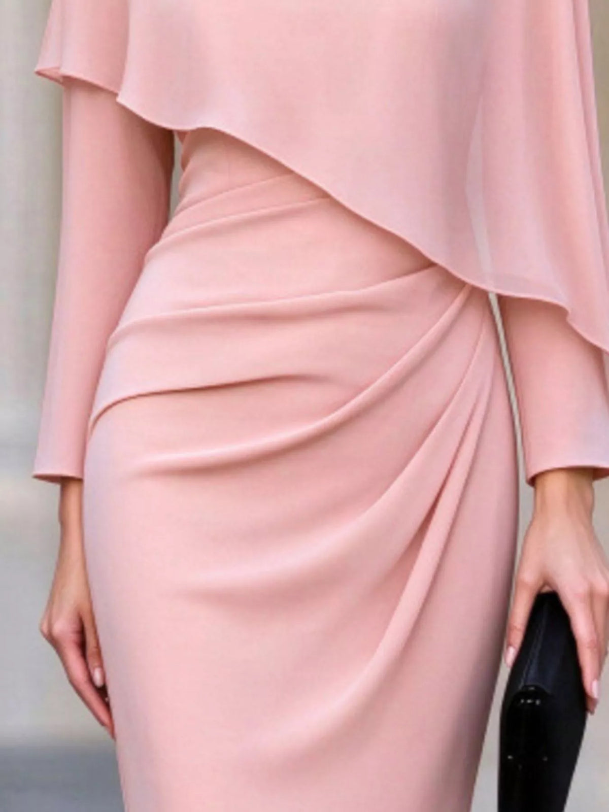Cape-Style Bodycon Midi Dress - alternate view 3
