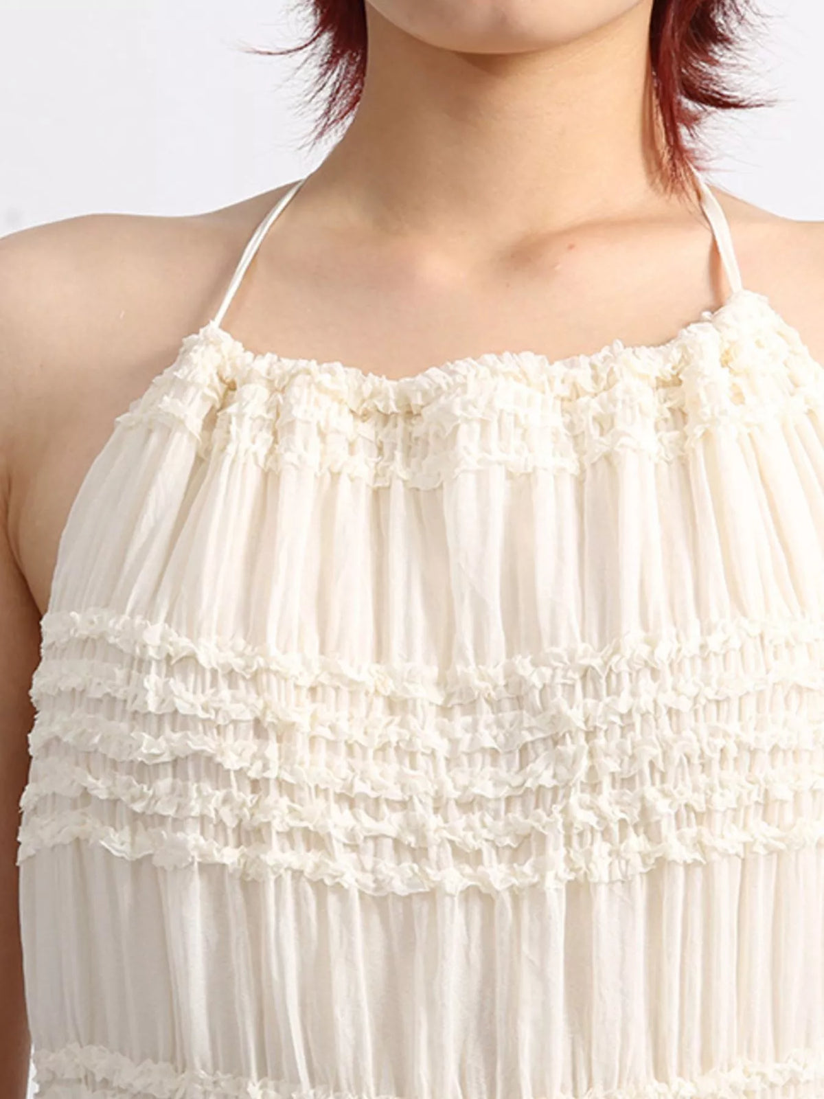 Backless Halter Neck Ruched Maxi Dress - alternate view 6