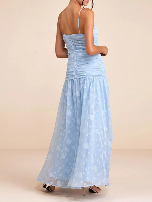 Ruched Spaghetti Strap Maxi Dress - alternate view 5