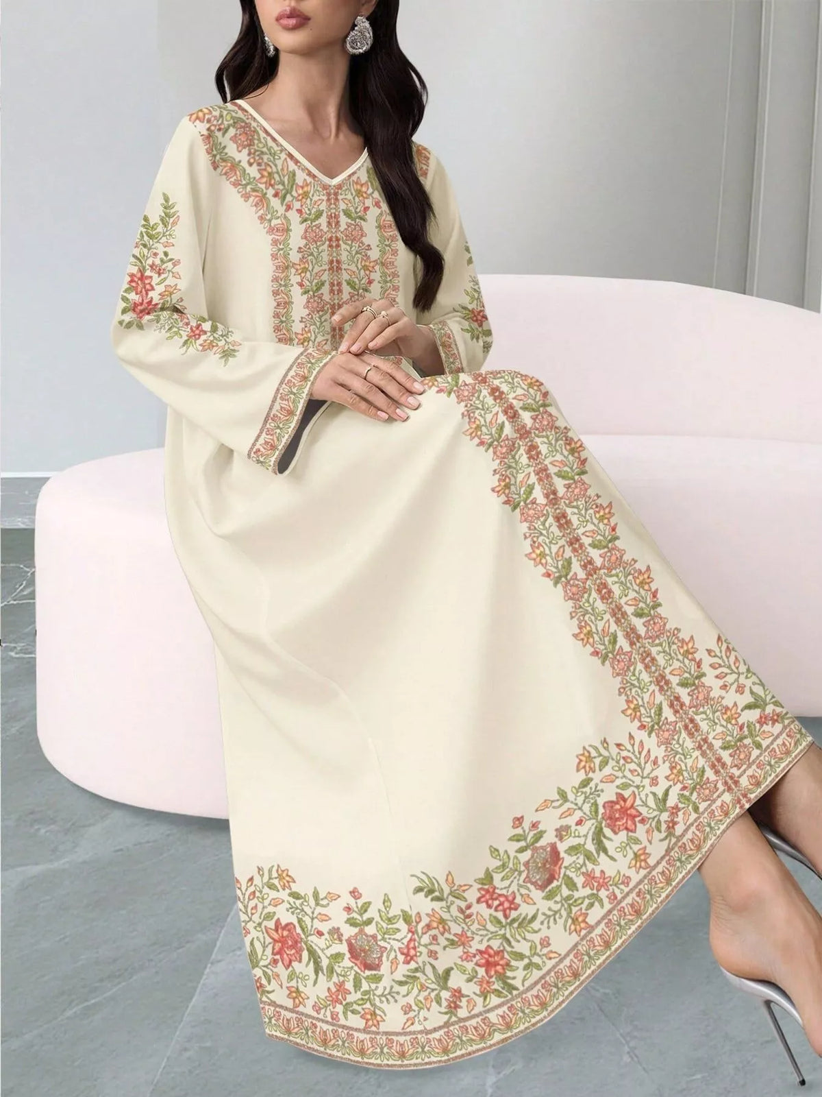 Floral Long Sleeve Maxi Dress - alternate view 3