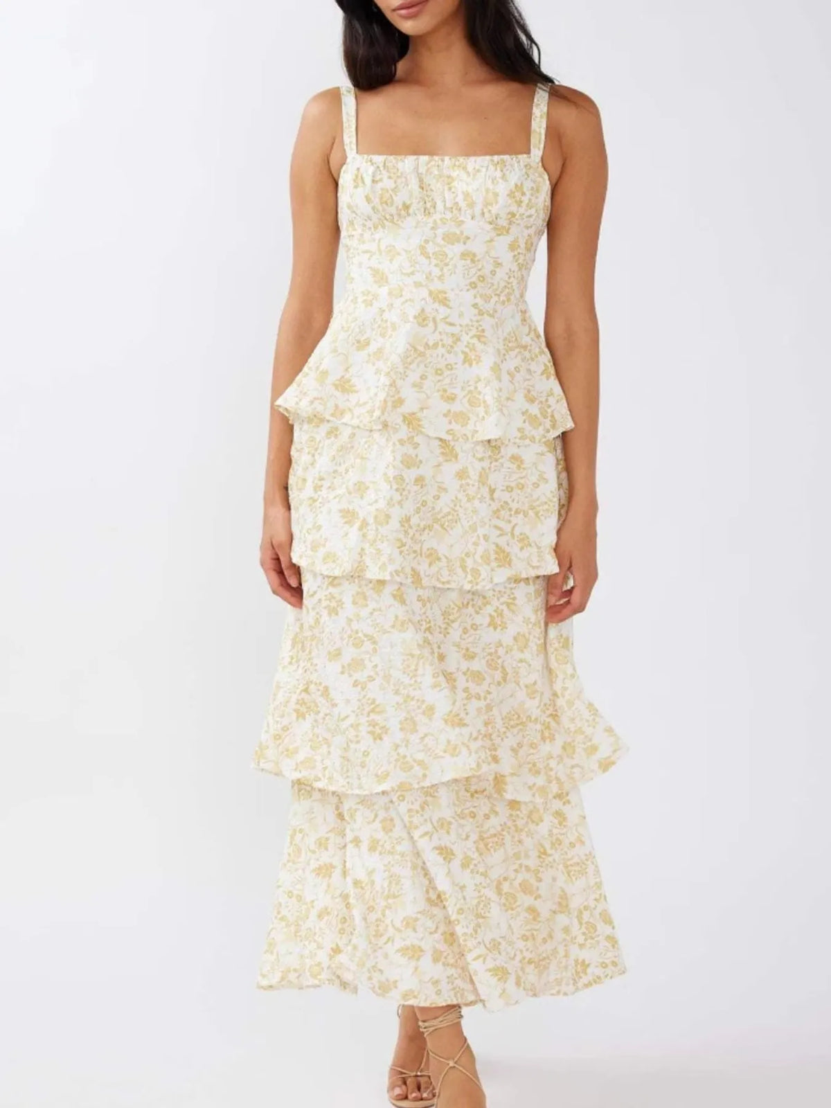 Floral Layered Ruffle Maxi Dress - alternate view 10