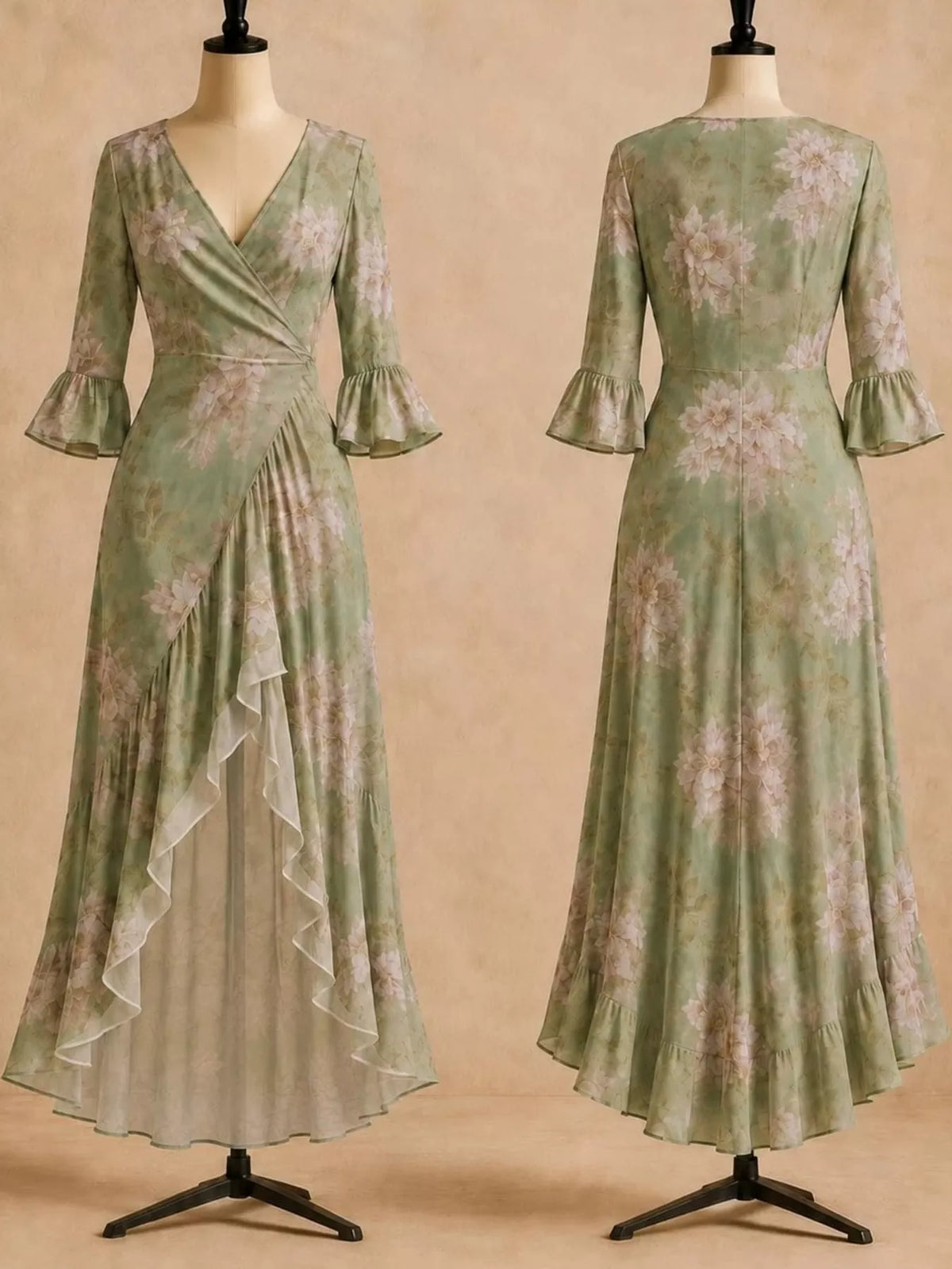 High-Low Ruffled Maxi Dress - alternate view 17