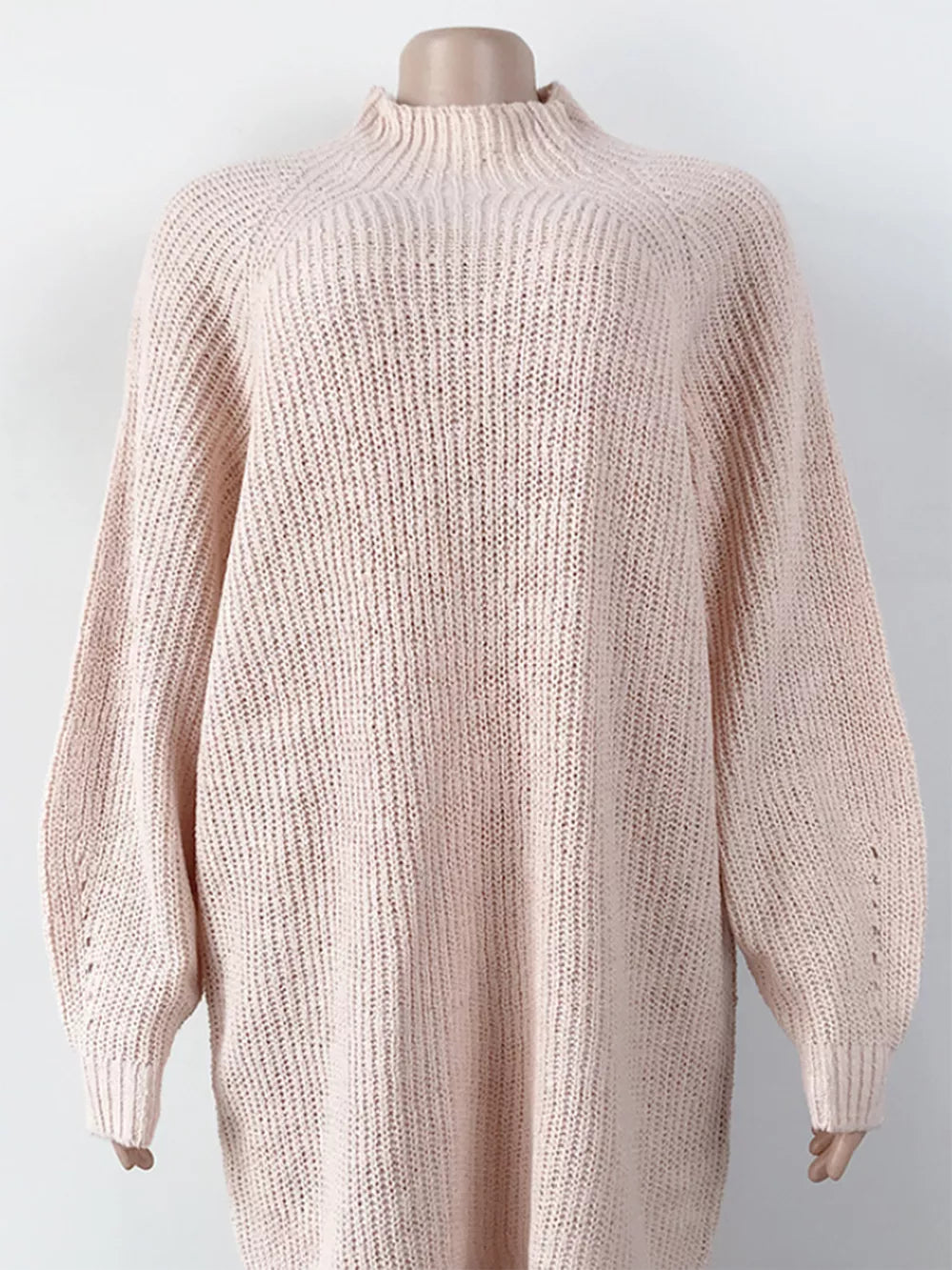 Mock Neck Dropped Shoulder Sweater Dress - alternate view 2