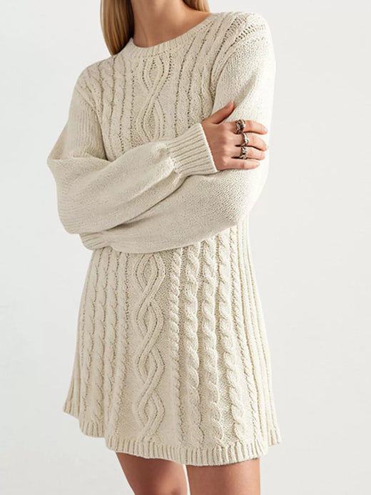 Cable Knit Sweater Mini Dress - alternate view 4