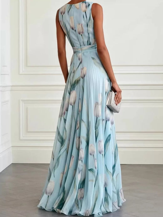 Full Size Sleeveless Floral Print Maxi Dress Plus Size - alternate view 2