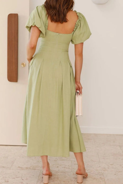 Sweetheart Neck Puff Sleeve Dress - alternate view 1