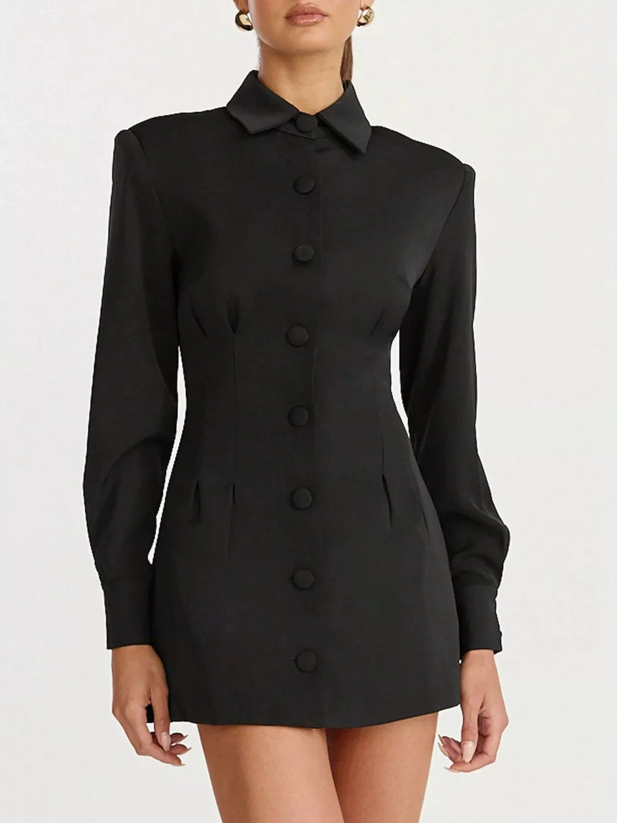 Corset-Style Button-Down Blazer Dress - alternate view 4