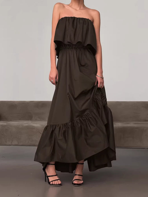 Off-Shoulder Ruffle Hem Maxi Dress - alternate view 4