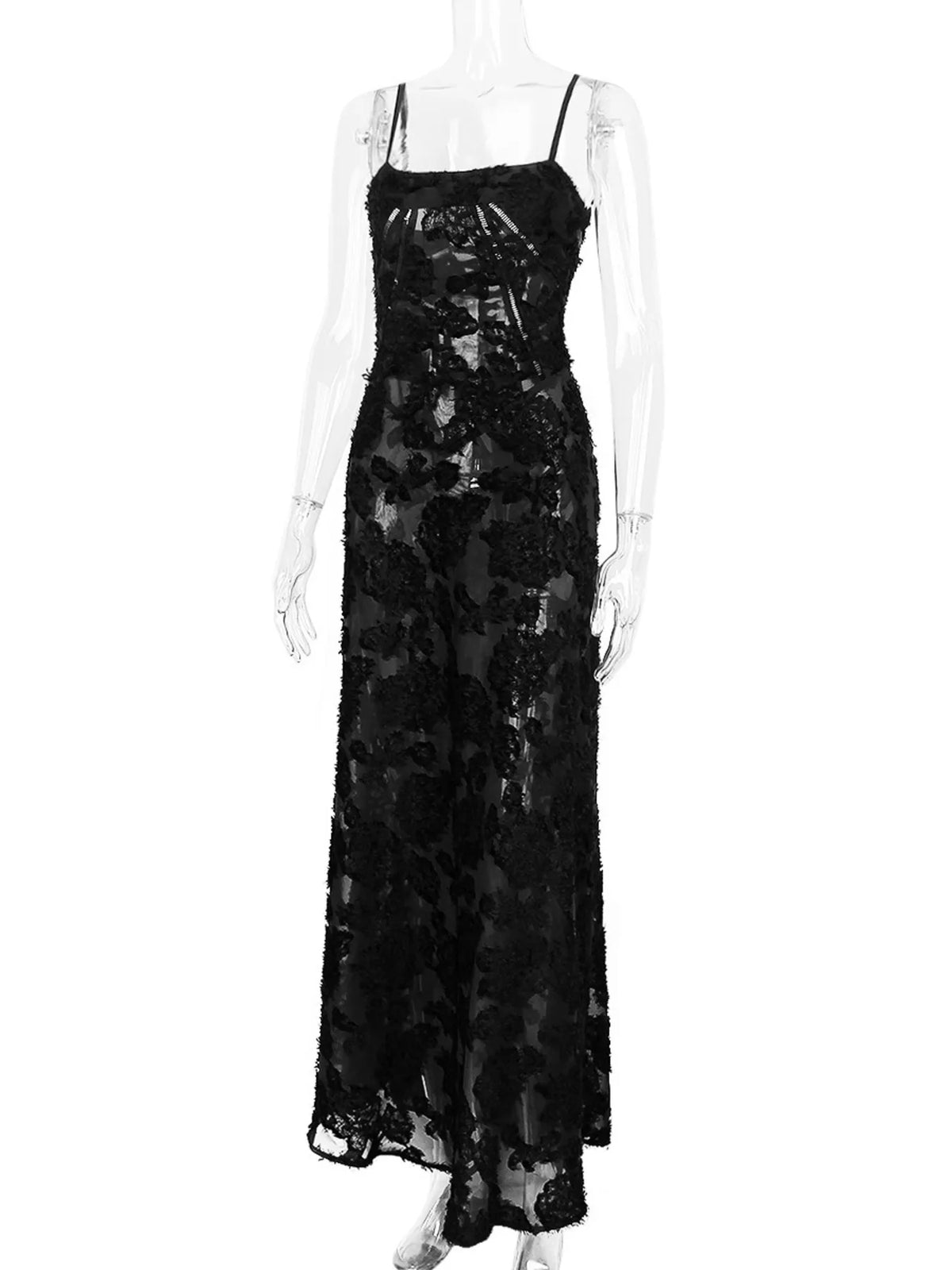 Lace Spaghetti Strap Maxi Dress - alternate view 10