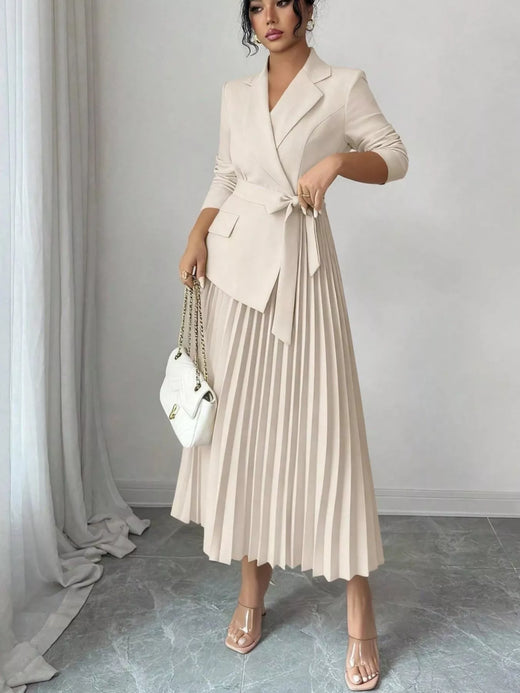 Blazer-Style Pleated Midi Dress - alternate view 4