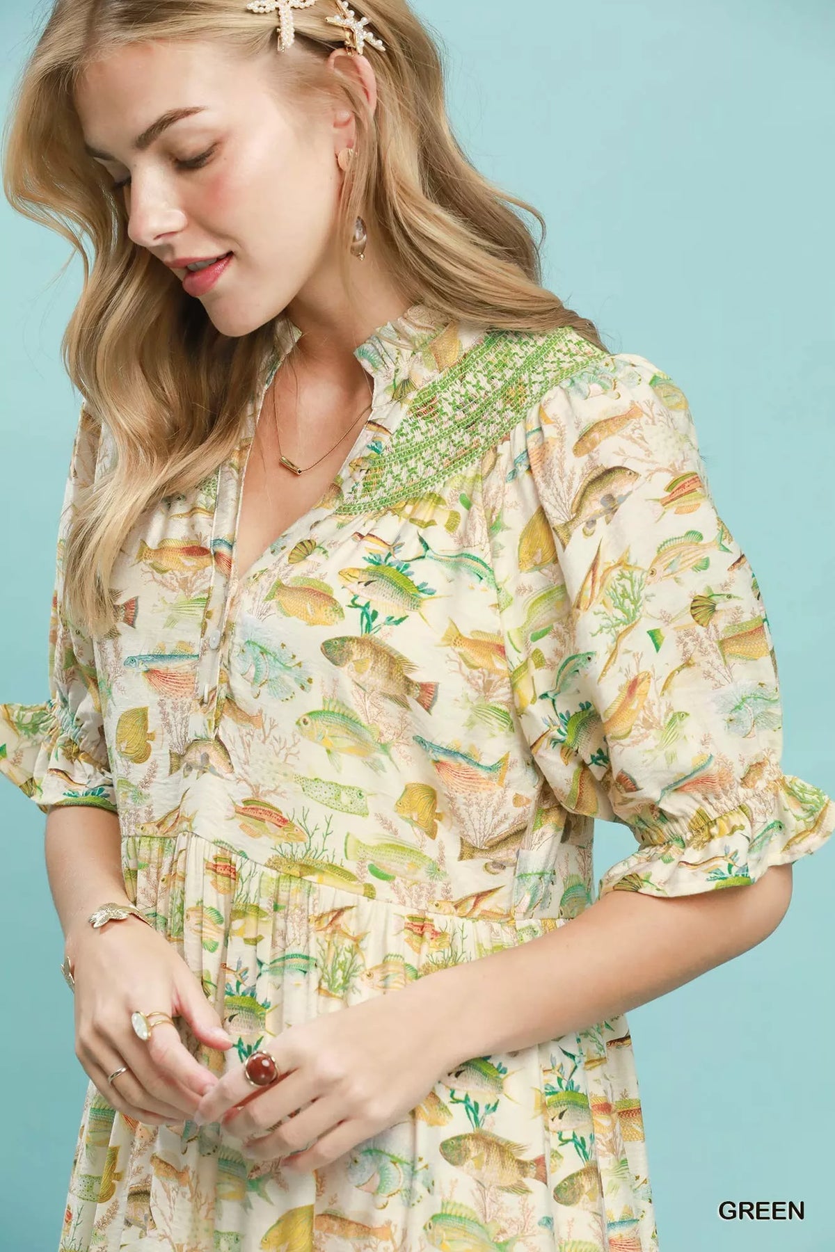Print Tiered Midi Dress - alternate view 5
