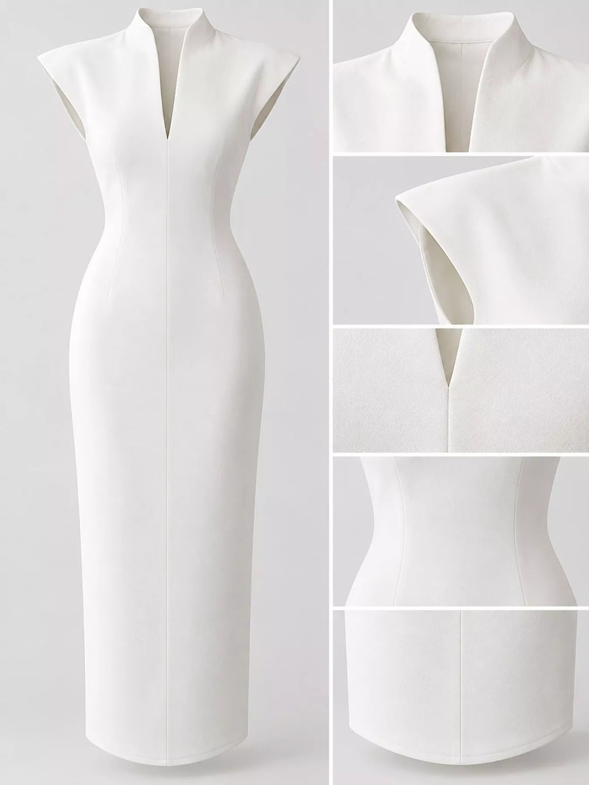 Slit Sleeveless Bodycon Midi Dress - alternate view 5