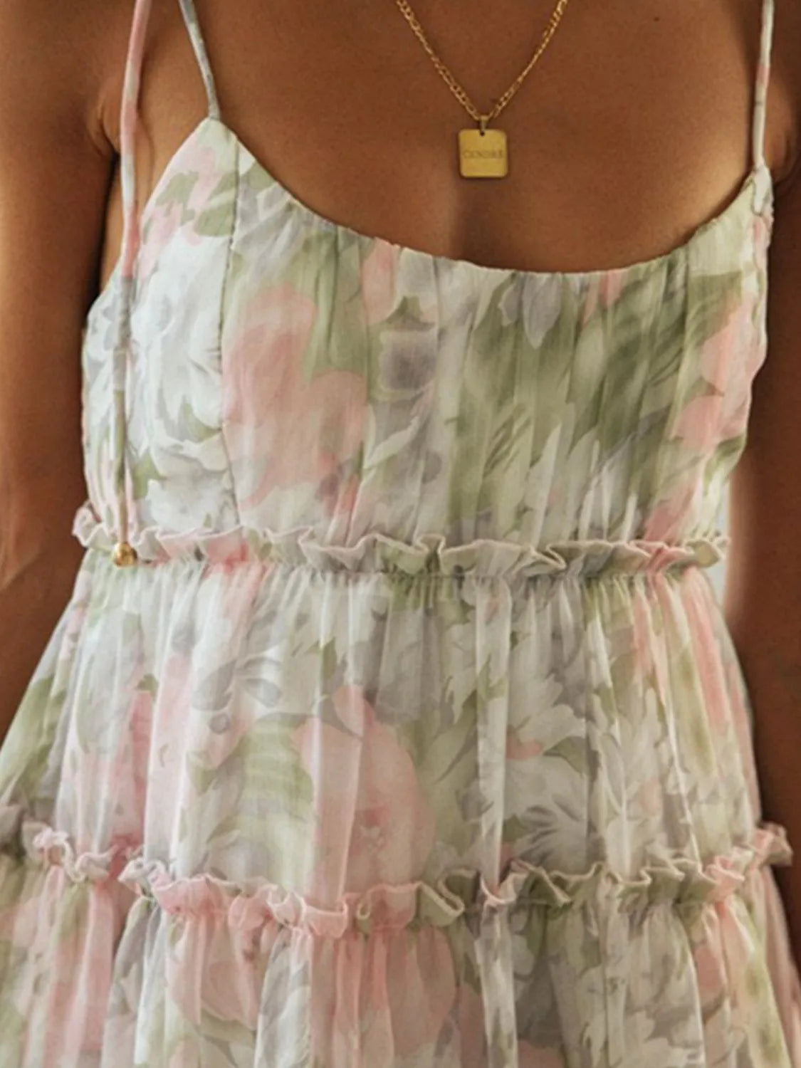 Frill Printed Square Neck Mini Cami Dress - alternate view 15