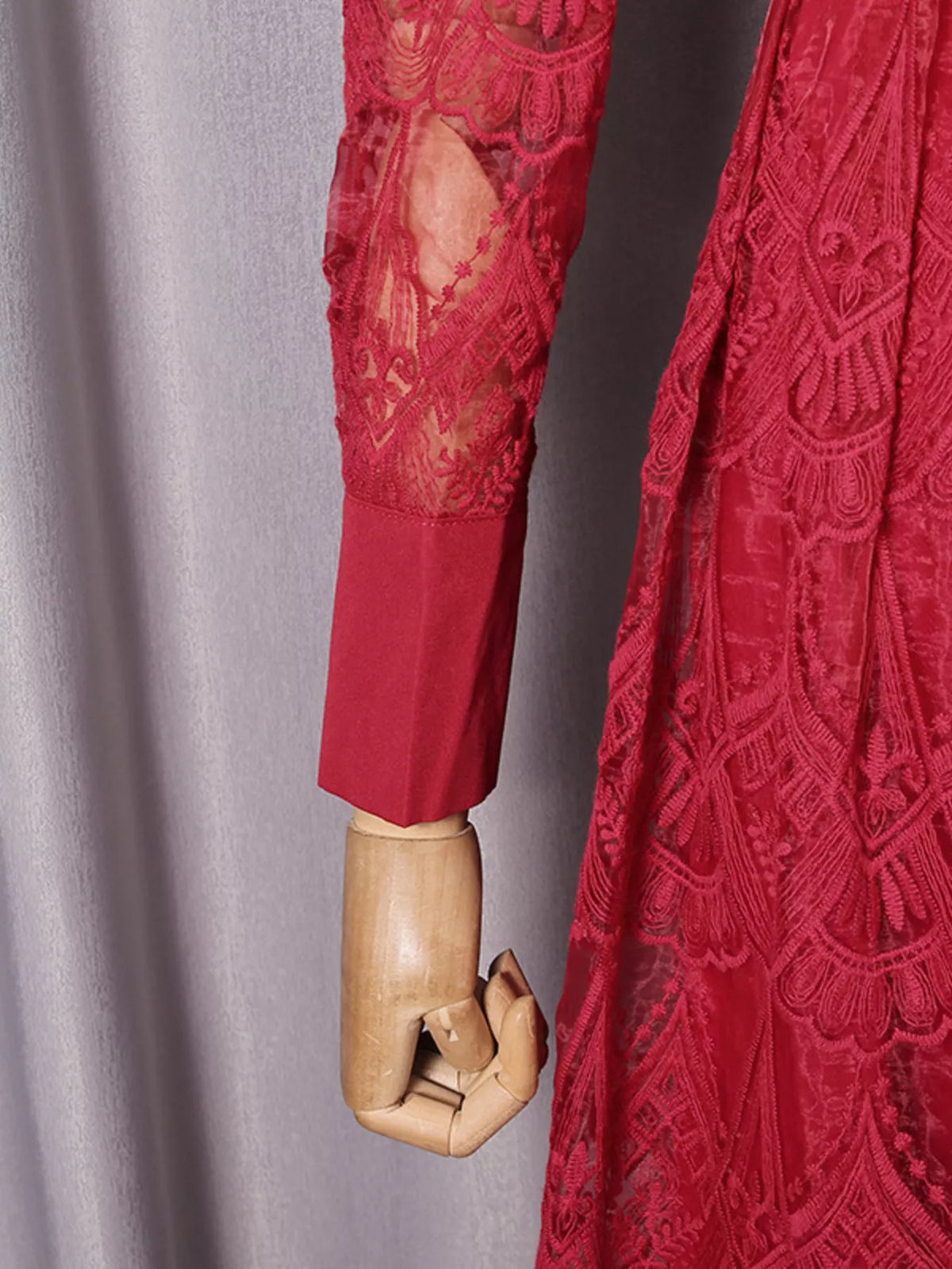 Lace Button Front Midi Dress - alternate view 18