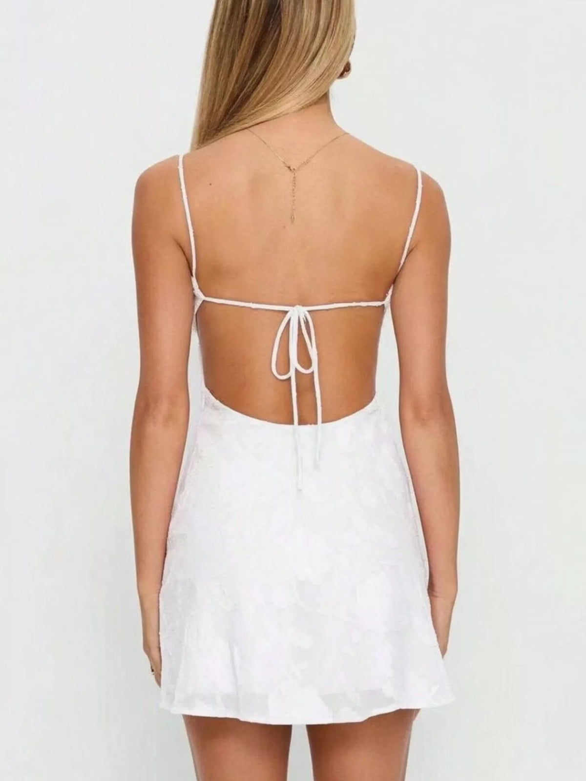 Backless Spaghetti Strap Mini Dress - alternate view 6