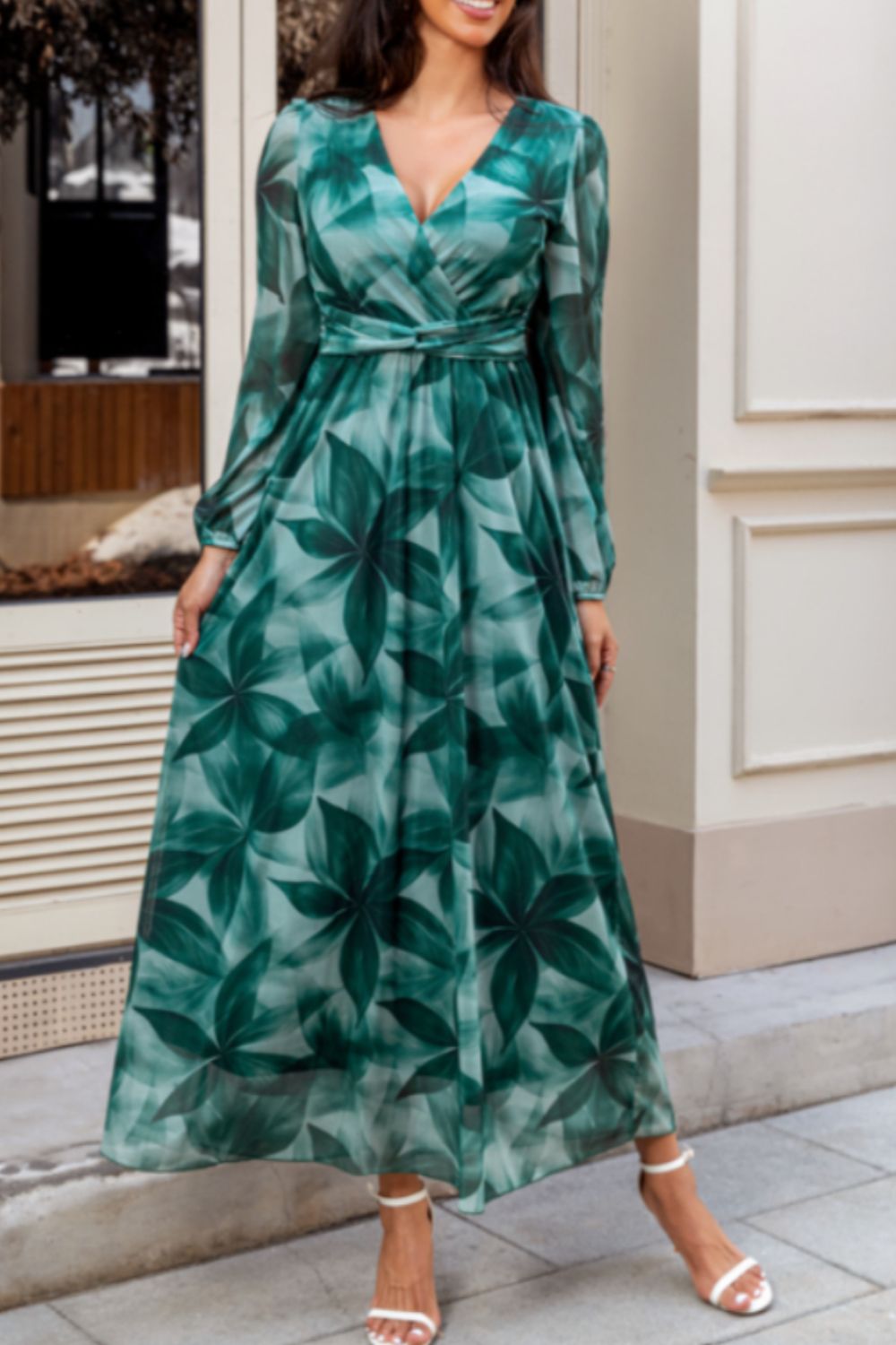Surplice Long Sleeve Dress - alternate view 2
