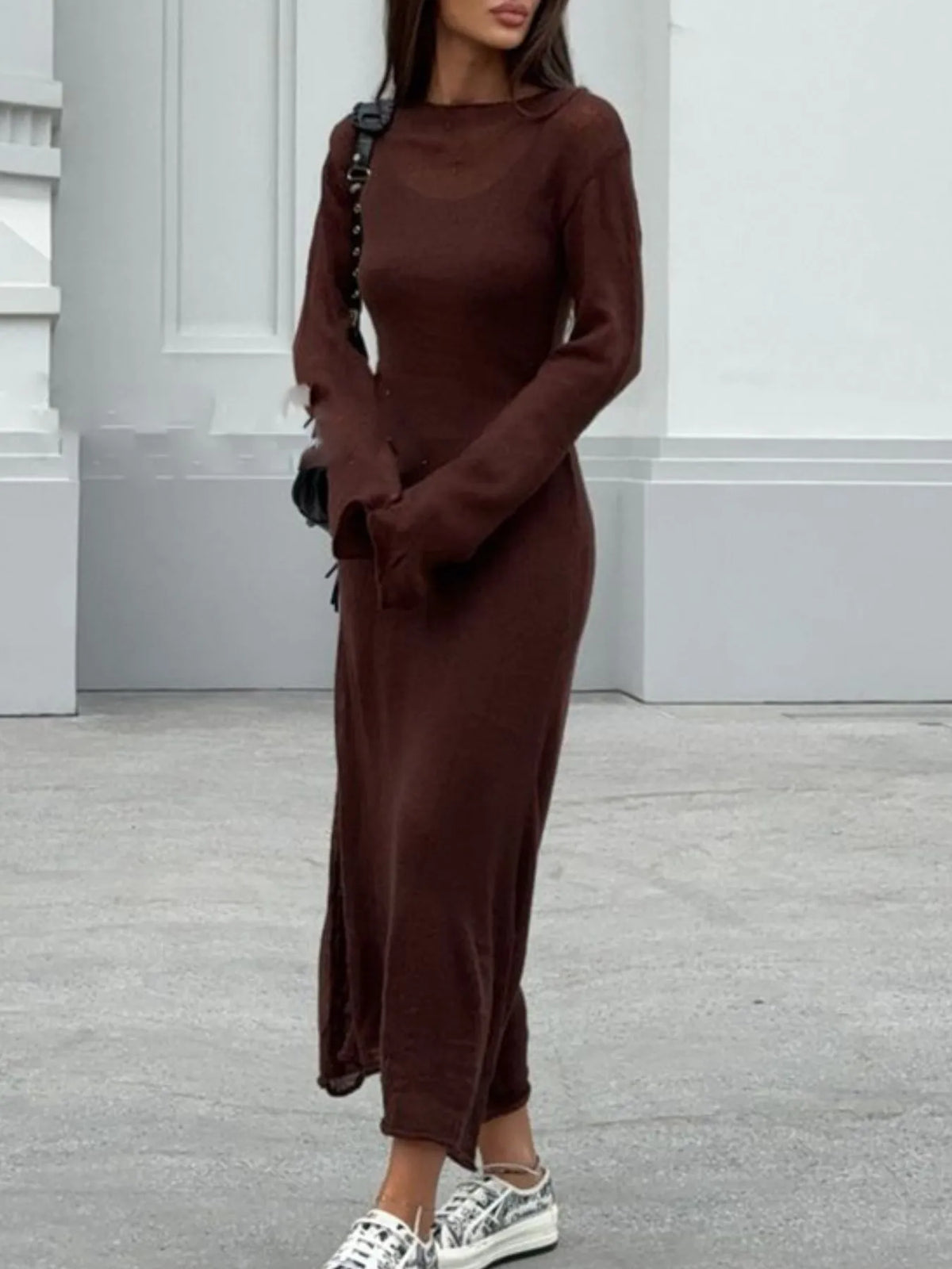 Ribbed Knit Cami Dress and Cover Up Sweater Set - alternate view 18