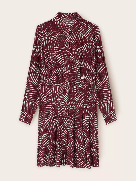 Printed Long Sleeve Mini Shirt Dress - alternate view 5