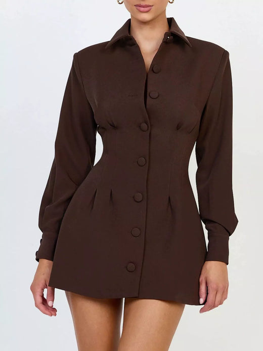 Corset-Style Button-Down Blazer Dress - alternate view 2