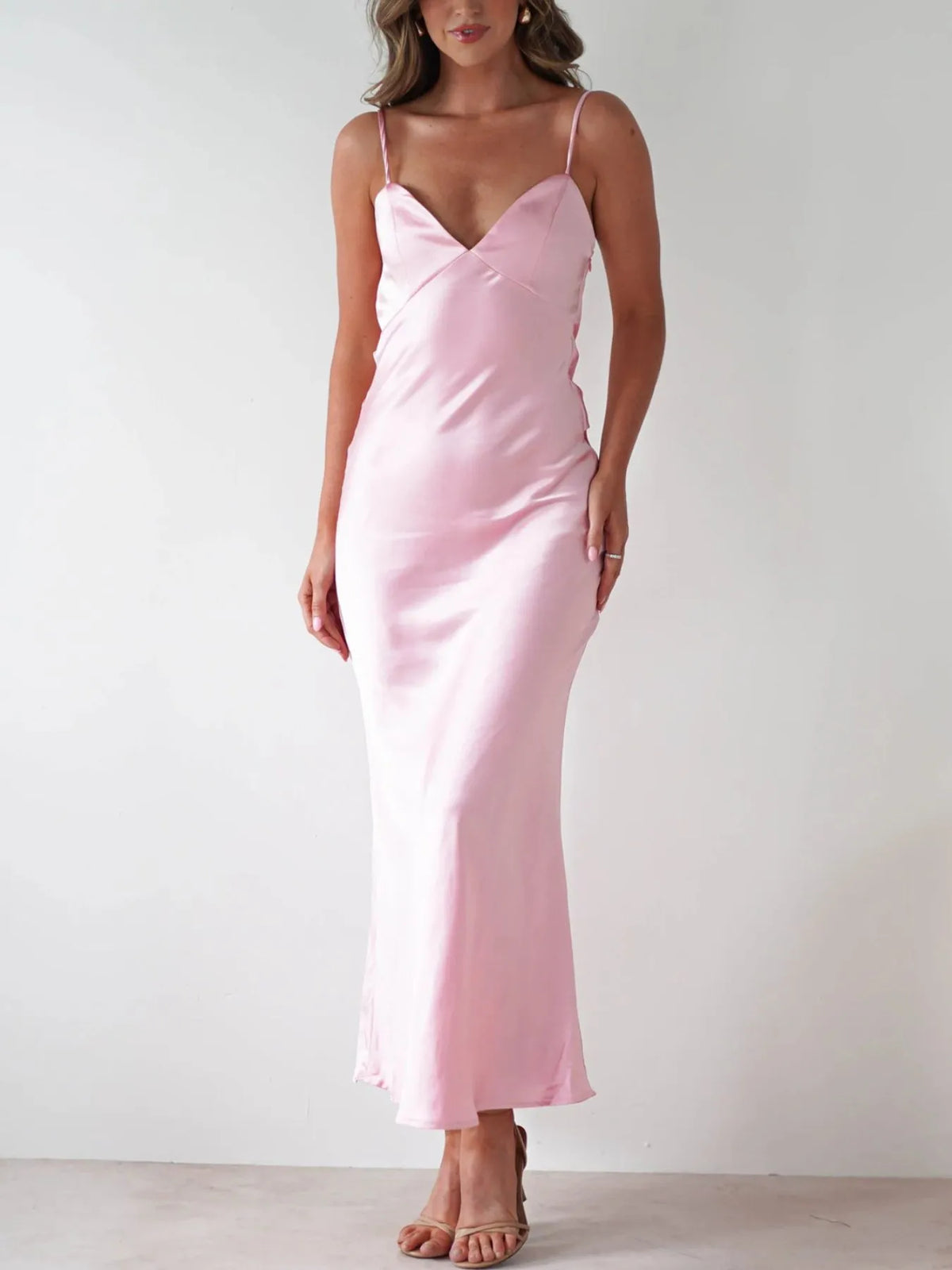 Satin Backless Cami Dress - alternate view 15