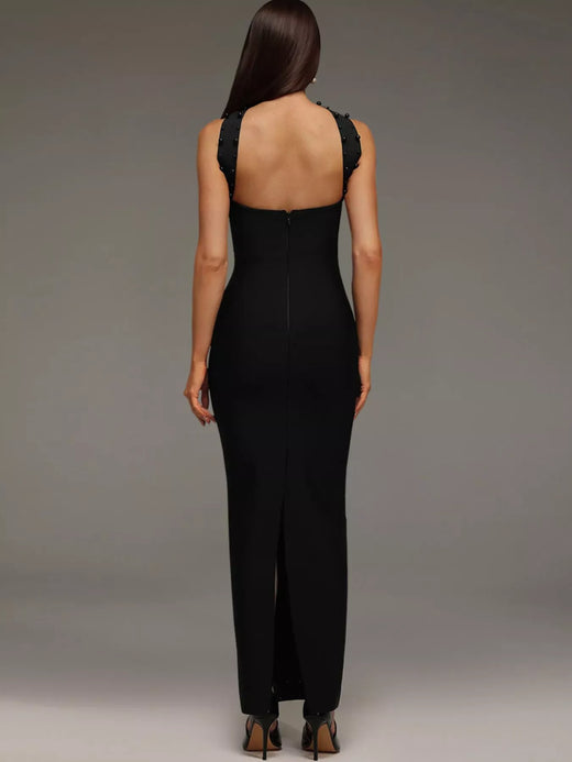 Rhinestone Tube Bodycon Maxi Dress - alternate view 2