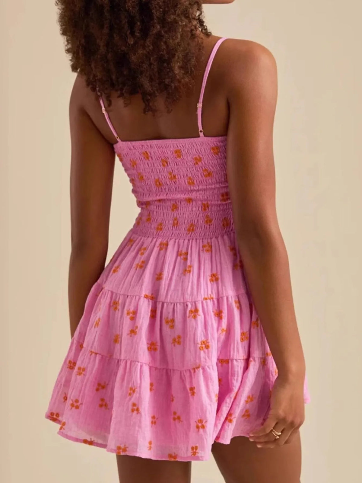 Floral Smocked Tiered Mini Cami Dress - alternate view 4